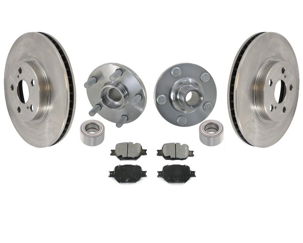 Almohadillas de rotores de disco delantero, kits de cojinetes y buje delantero para Scion tC 05-10, 5 piezas