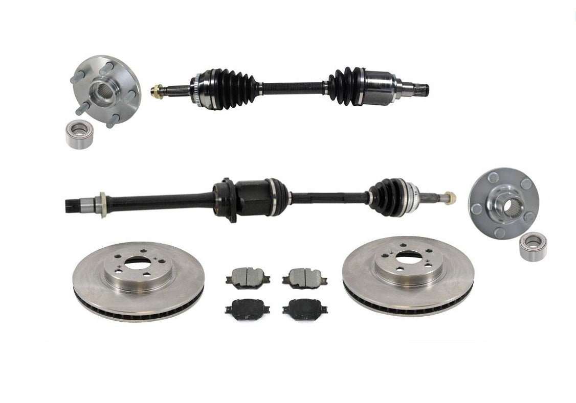 Kit de cojinetes y buje de almohadillas de rotores de disco delantero, ejes CV para Scion TC 05-10, 7 piezas