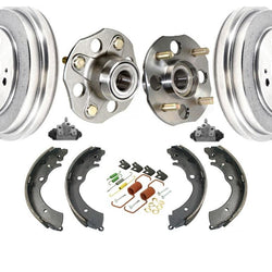 For 98-02 Honda Accord Rear Drum No ABS Hub & Bearings Drums Shoes Cylinders 8pc