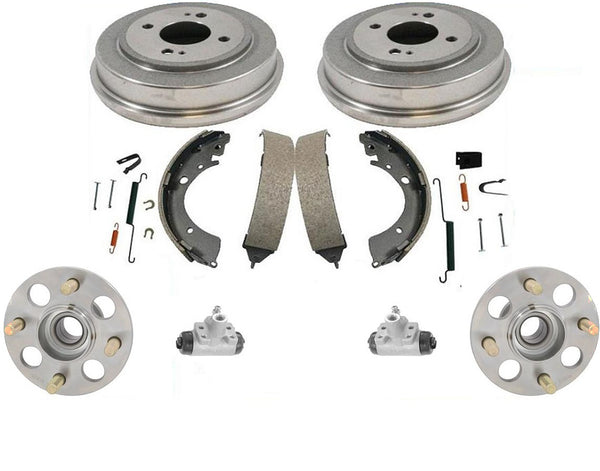 8 Pcs Kit For Honda Civic 92-00 Wheel Hub Bearins Drums Shoes & Hardware Kit