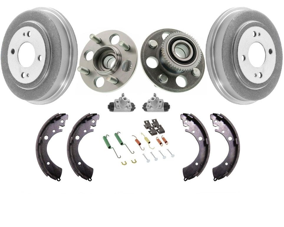 Tambores traseros Cojinete de buje Zapatas de freno Cilindros Kit de herrajes Honda Civic 96-00 ABS