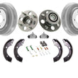 Rear Drums Hub Bearing Brake Shoes Cylinders Hardware Kit Honda Civic 96-00 ABS