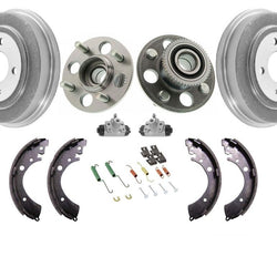 Rear Drums Hub Bearing Brake Shoes Cylinders Hardware Kit Honda Civic 96-00 ABS