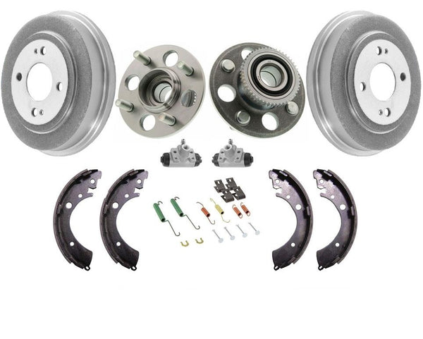 Rear Drums Hub Bearing Brake Shoes Cylinders Hardware Kit Honda Civic 96-00 ABS