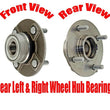 Rear Left & Right Wheel Hub Bearings for Nissan Altima 93-01 Without ABS Brakes
