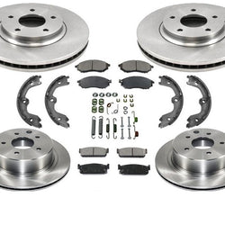 4 rotores de disco de freno y pastillas de cerámica, zapatas de estacionamiento 02-06 para Infiniti Q45, 8 piezas