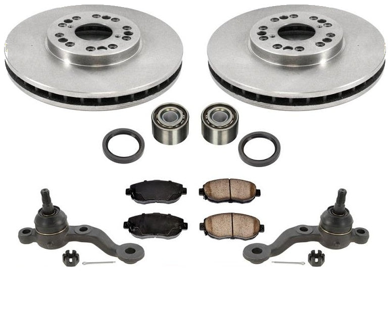 Front Wheel Bearing Seals Ball Joints Rotors Brake Pads For Lexus IS300 2001-05