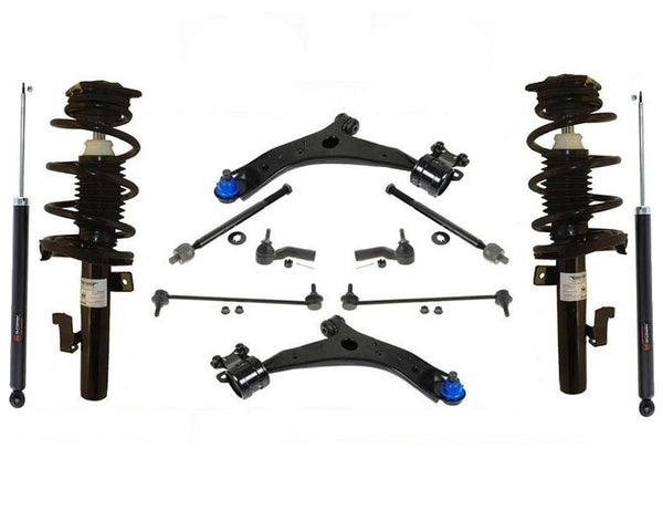 Front Struts Rear Shocks Lower Control Arms Tie Rods & Links for 04-09 Mazda 3