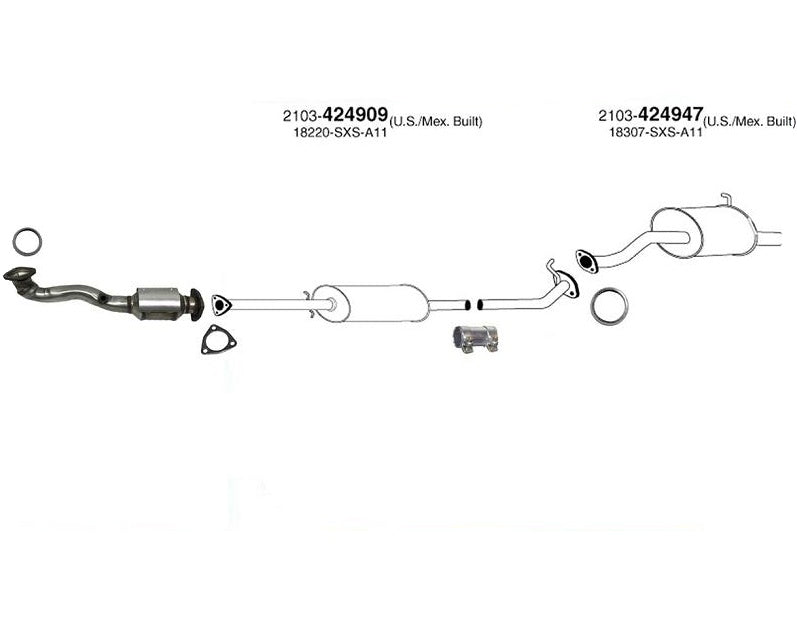 Rear Converter Middle Resonator Muffler For Honda CR-V 2010-2011 USA / MEX BUILT