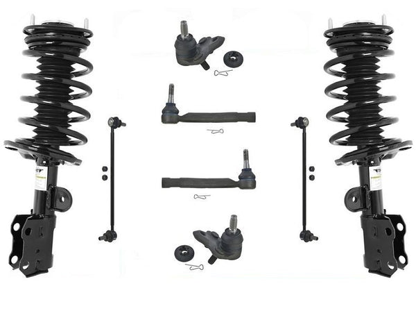 Front Left & Right Complete Struts Ball Joints Links & Tie Rods For Prius 10-15