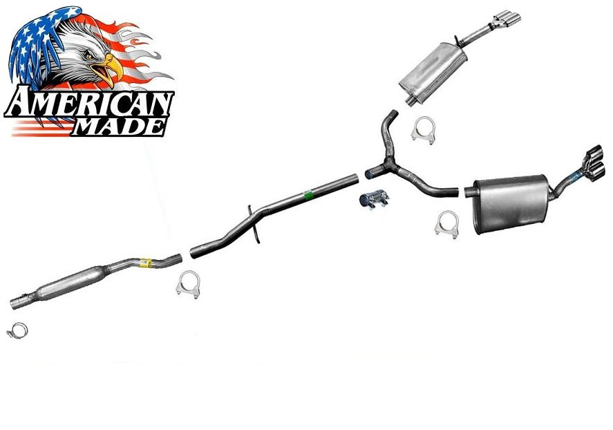 New Dual Muffler Exhaust Pipe System Made in USA for 00-05 Deville DHS DTS 4.6L