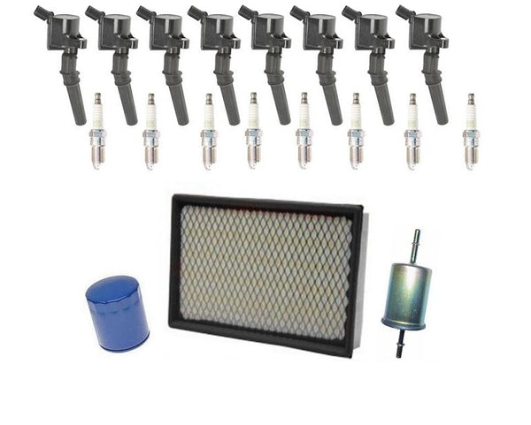 Ignition Coils NGK Spark Plugs Air Gas Oil Filters for 98-11 Town Car