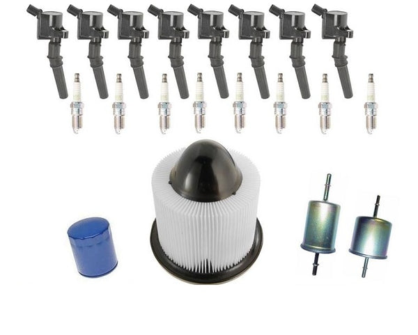 Ignition Coils NGK Spark Plugs Air Gas Oil Filters for 03-09 E150 4.6L 5.4L