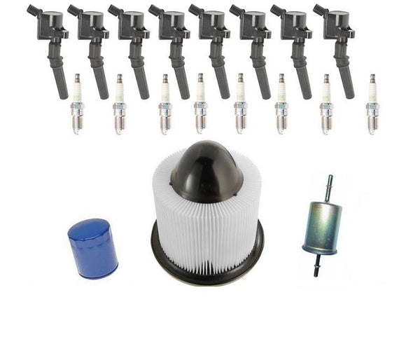 Ignition Coils NGK Spark Plugs Air Gas Oil Filters for 99-04 Mustang GT 4.6L