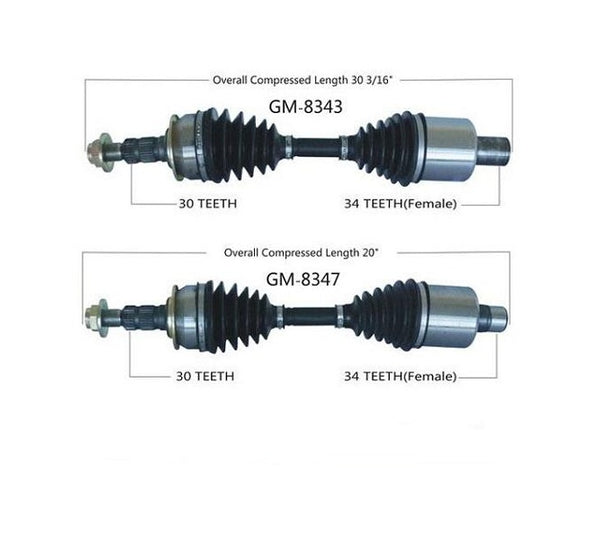 Torque Tested CV Drive Axles Volt 1.4L 2011-2015 Automatic Transmission