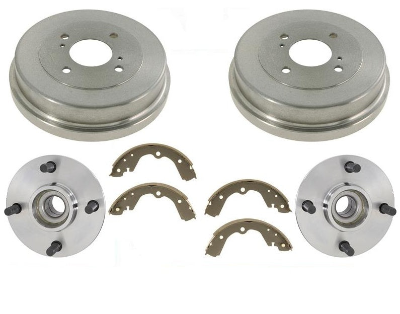 Rear Wheel Hub Bearings Drums & Shoes For Nissan Altima 1993-2001 W/O Rear ABS