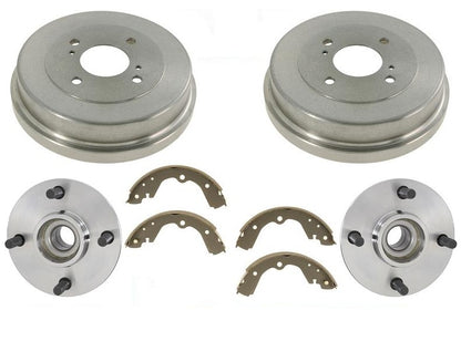 Rear Wheel Hub Bearings Drums & Shoes For Nissan Altima 1993-2001 W/O Rear ABS