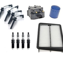 for 03-06 Wrangler 2.4L 4 Cyl Ignition Coil + Wire Set Plugs Air Oil Filter 8Pc