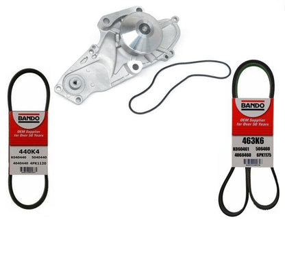 Leak Tested Engine Water Pump + Belts For Honda Accord 3.0L 1998-2002