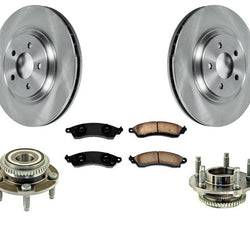 Front Disc Brake Rotor & Ceramic Pads Hub Bearings for 94-04 Mustang Cobra 5pc