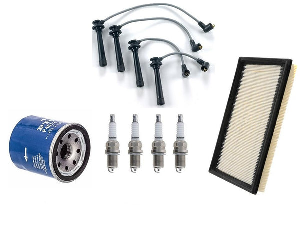 Platinum Plugs Air Oil Filter Spark Plug Wires for Kia RIO 2001-2005 7pc Kit