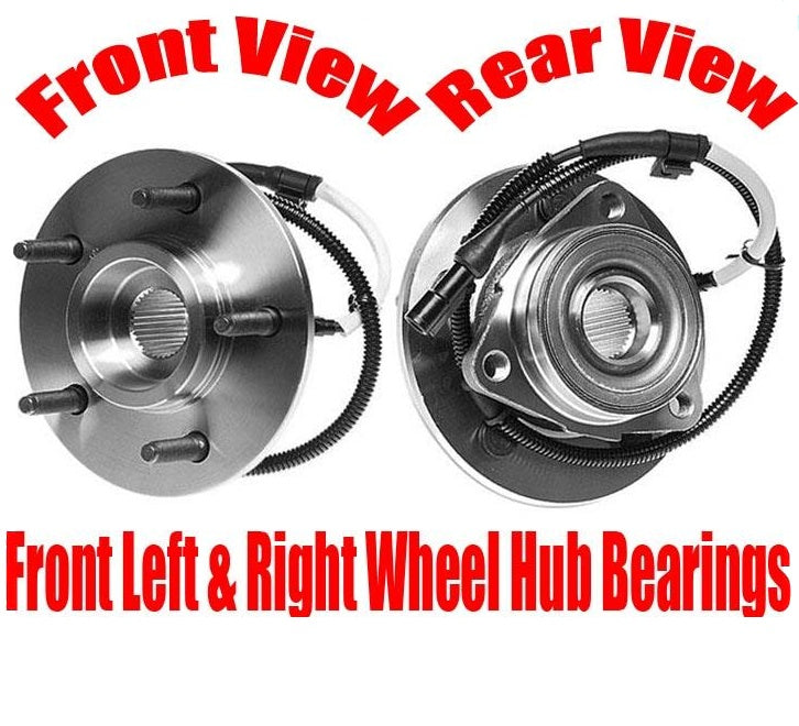 (2) 100% New Front Wheel Bearing Hub Assembly for 4 Wheel Drive 97-99 Expedition