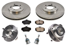 01-07 Taurus Wheel Bearings Hubs Ball Jt Front Disc Rotors Ceramic Pads 7Pc Kit