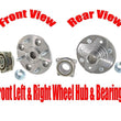 100% New (2) Front Wheel Hub With Hub Bearing for Honda Accord 2.2 1990-1997