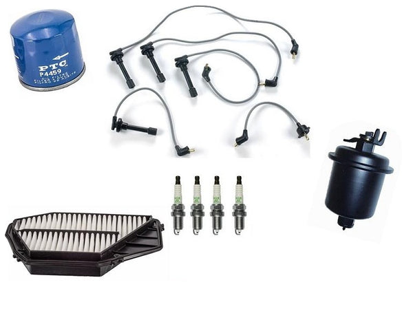 New Wires Spark Plugs Air Gas Oil Filter for Honda Accord 2.2L Non V-tec 94-97