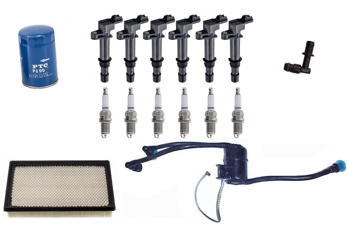 Liberty 3.7L 02-03 Fuel Filter Oil & Air Filter  Coils Platinum Plugs 16pc