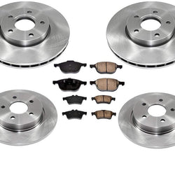 Para 12-18 4 ruedas Disc Focus Kit de pastillas y rotores de freno delanteros y traseros, 6 piezas