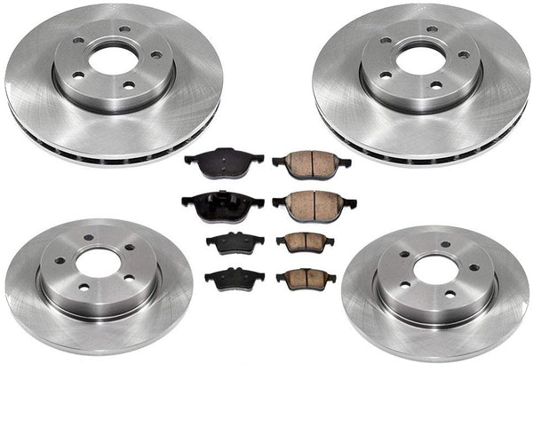 Para 12-18 4 ruedas Disc Focus Kit de pastillas y rotores de freno delanteros y traseros, 6 piezas