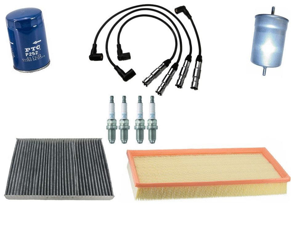 Ignition Wires Spark Plug Air Gas Cabin Filter for 98-01 VW Beetle AEG 2.0L