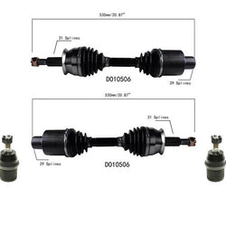 Para Dodge Durango 01-03 y 01-04 Dakota eje de transmisión CV delantero y juntas esféricas