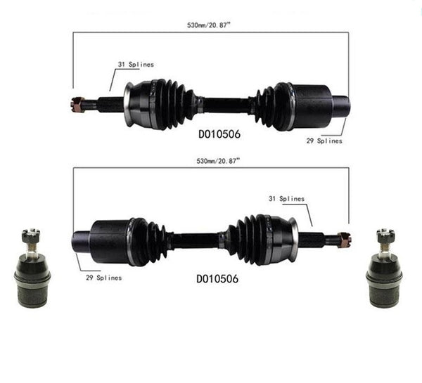 Para Dodge Durango 01-03 y 01-04 Dakota eje de transmisión CV delantero y juntas esféricas