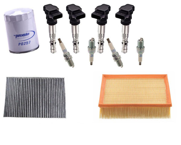 Oil Air Cabin Air New Coils With Platinum Plugs for 02-05 Audi A4 1.8L Quattro