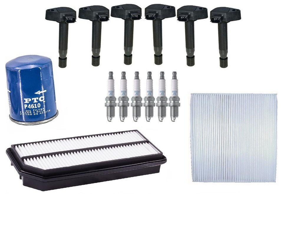Ignition Coils Spark Plugs Air Engine & Oil Filte Acura TL 3.2L 07-08