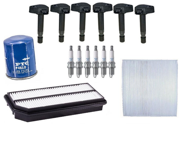 Ignition Coils Spark Plugs Air Engine & Oil Filte Acura TL 3.2L 07-08