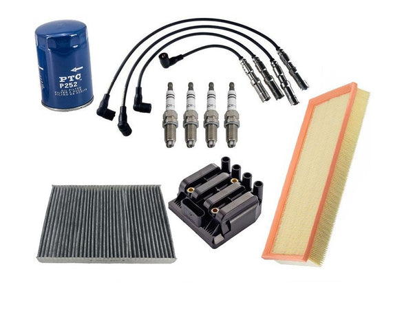 Coil Spark Plugs Air Cabin Oil Filters for Volkswagen Beetle 98-01 Jetta 01
