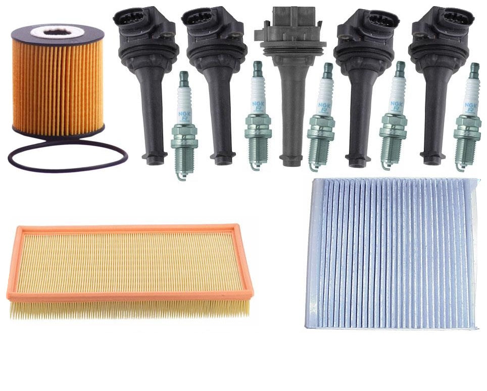 Direct Ignition Coils Spark Plugs Air Oil Cabin Filters For 2001-2004 Volvo C70