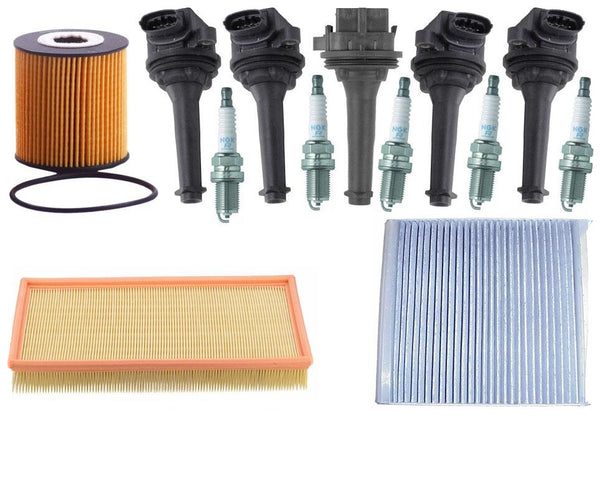 Direct Ignition Coils Spark Plugs Air Oil Cabin Filters For 2001-2004 Volvo C70