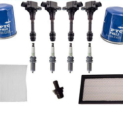 New Ignition Coils Spark Plugs Air Oil Gas Filters for Nissan Altima 2.5 02-06