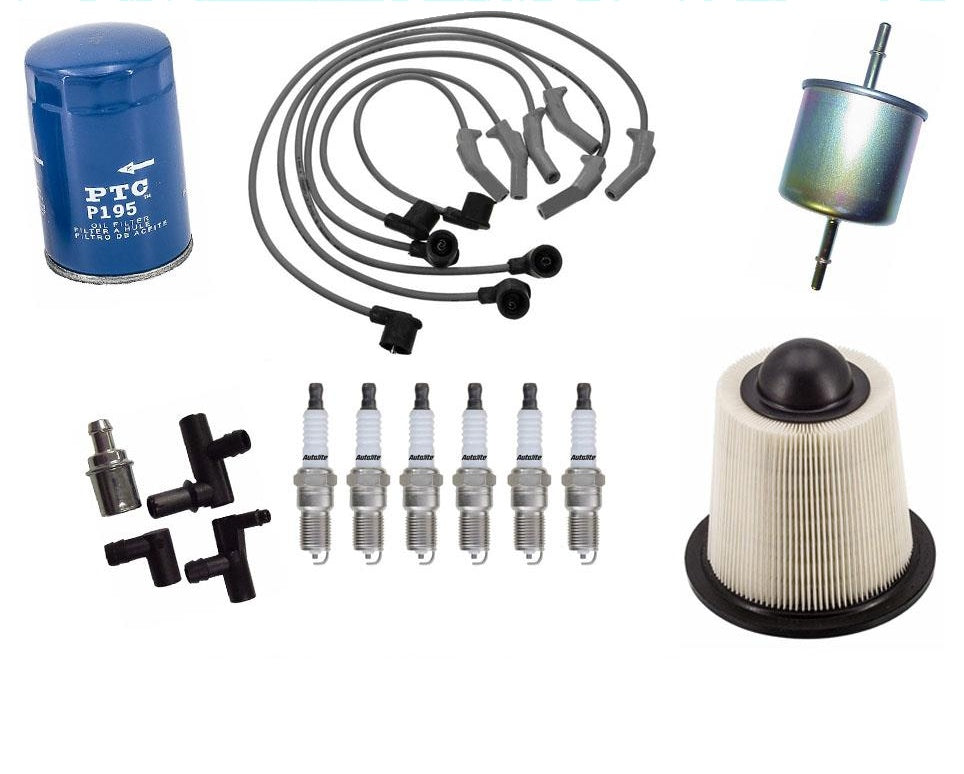 Ignition Spark Plug Wires Set Plugs Air Gas Oil Filter for 96-98 Windstar 3.8L