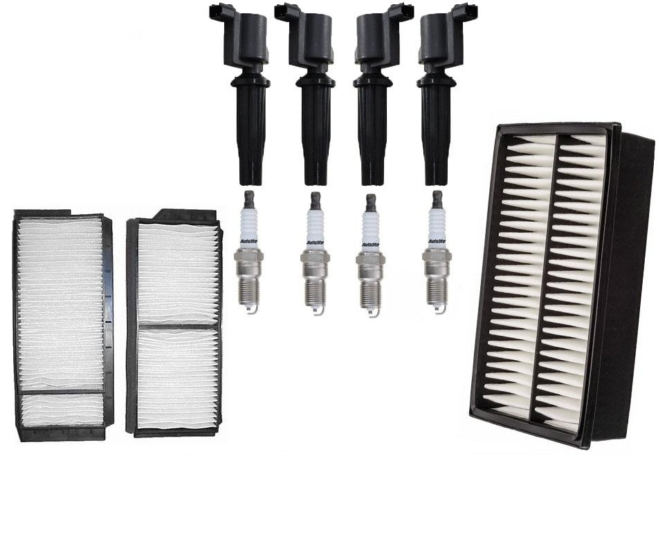 (4) Ignition Coils + Platinum Plugs Tune Up for Mazda 3 2.0L 2.3L 2004-2005