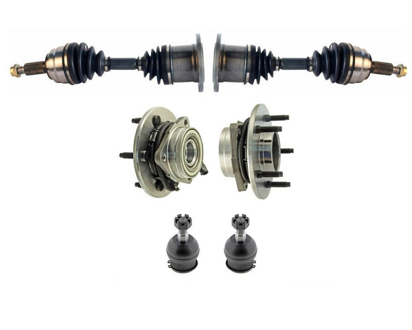 100% New FRONT Wheel Bearing & Hub for 4 Wheel Drv 4W ABS 5Std 97-99 F150 6pc Kt