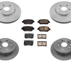 Front & Rear Rotors & Brake Pads for Lexus iS250 Sedan 4Dr USA Production 09-12