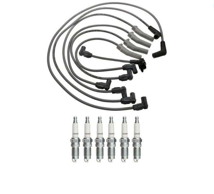 Juego de bujías y cables de encendido Champion para Ford Taurus 88-95 3.8L nuevo