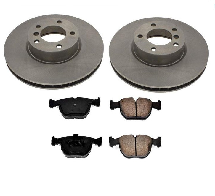100% nuevos frenos delanteros rotores de disco pastillas de freno de cerámica 3 piezas para BMW 530i 540i 01-03