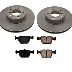 100% nuevos frenos delanteros rotores de disco pastillas de freno de cerámica 3 piezas para BMW 530i 540i 01-03