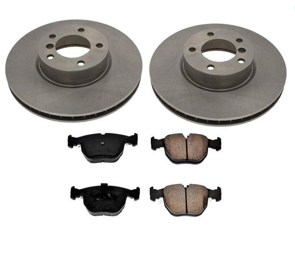 100% nuevos frenos delanteros rotores de disco pastillas de freno de cerámica 3 piezas para BMW 530i 540i 01-03